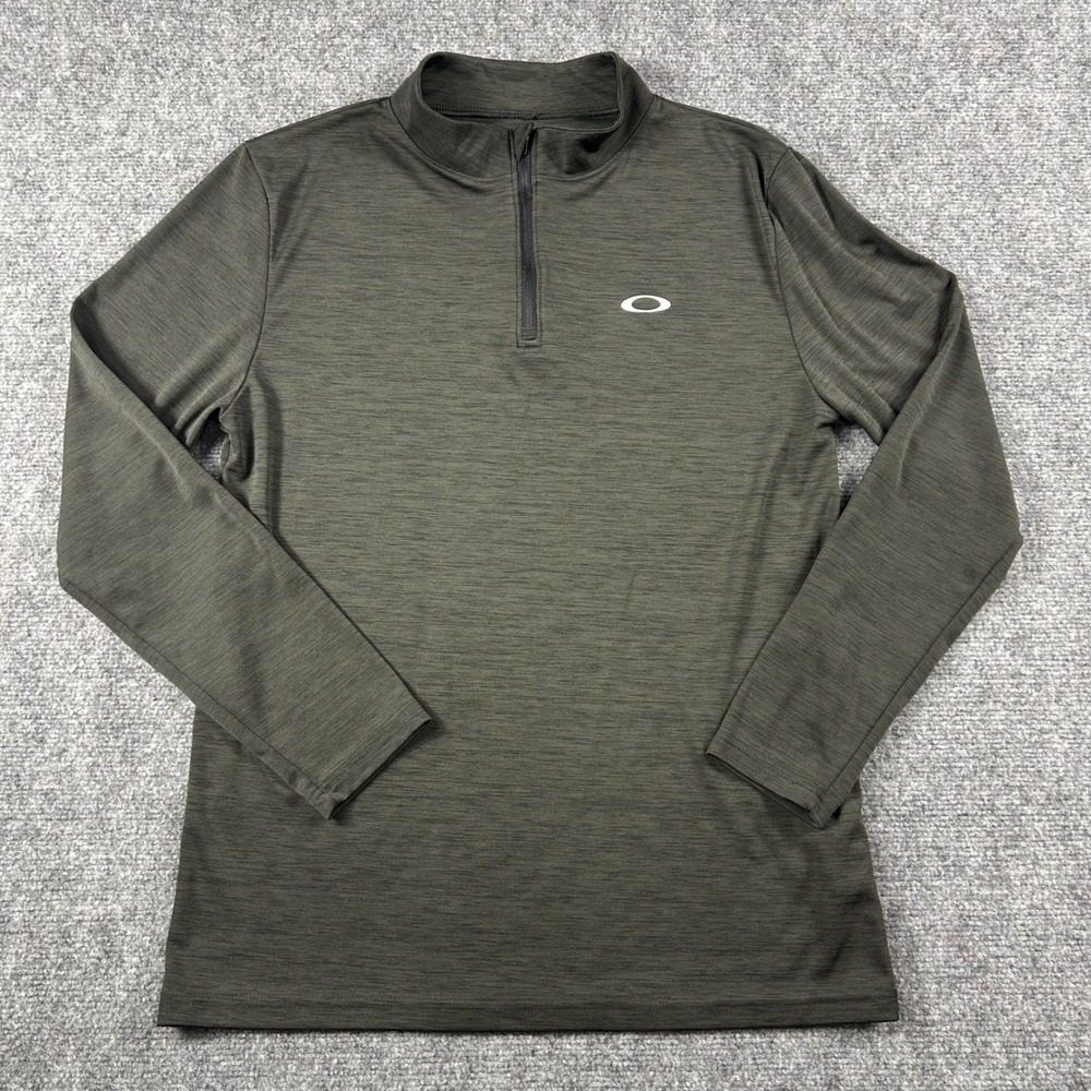 Oakley Quarter Zip‎ Pullover Mens Medium Green Hydrolix Long Sleeve Golf Shirt
